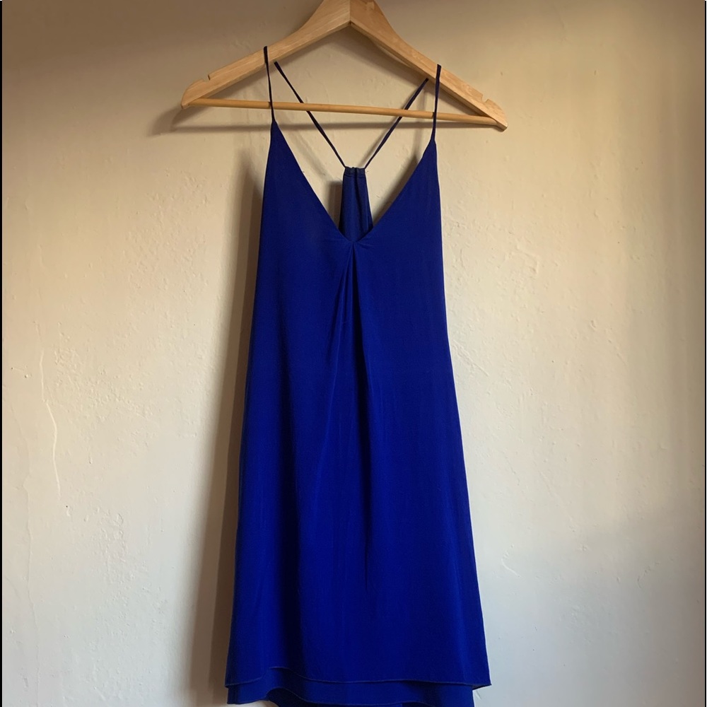 Cobalt Blue Silk Mini Dress